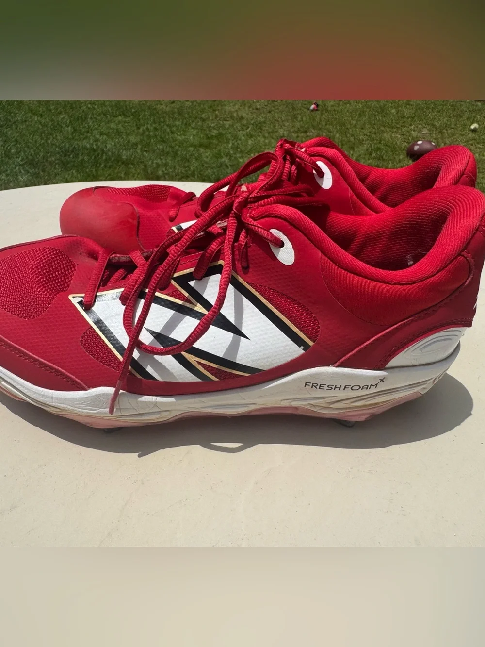 New Balance Fresh Foam Metal Baseball Cleats Red/White Men’s Size 12